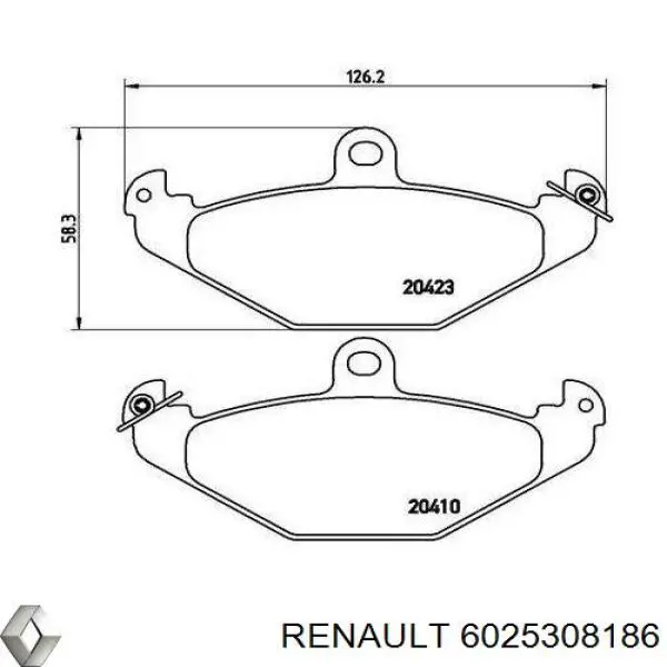 Задние тормозные колодки 6025308186 Renault (RVI)