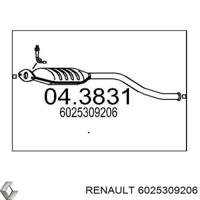 Каталитический нейтрализатор отработавших газов Renault (RVI) 6025309206 цена, от 195.98 USD