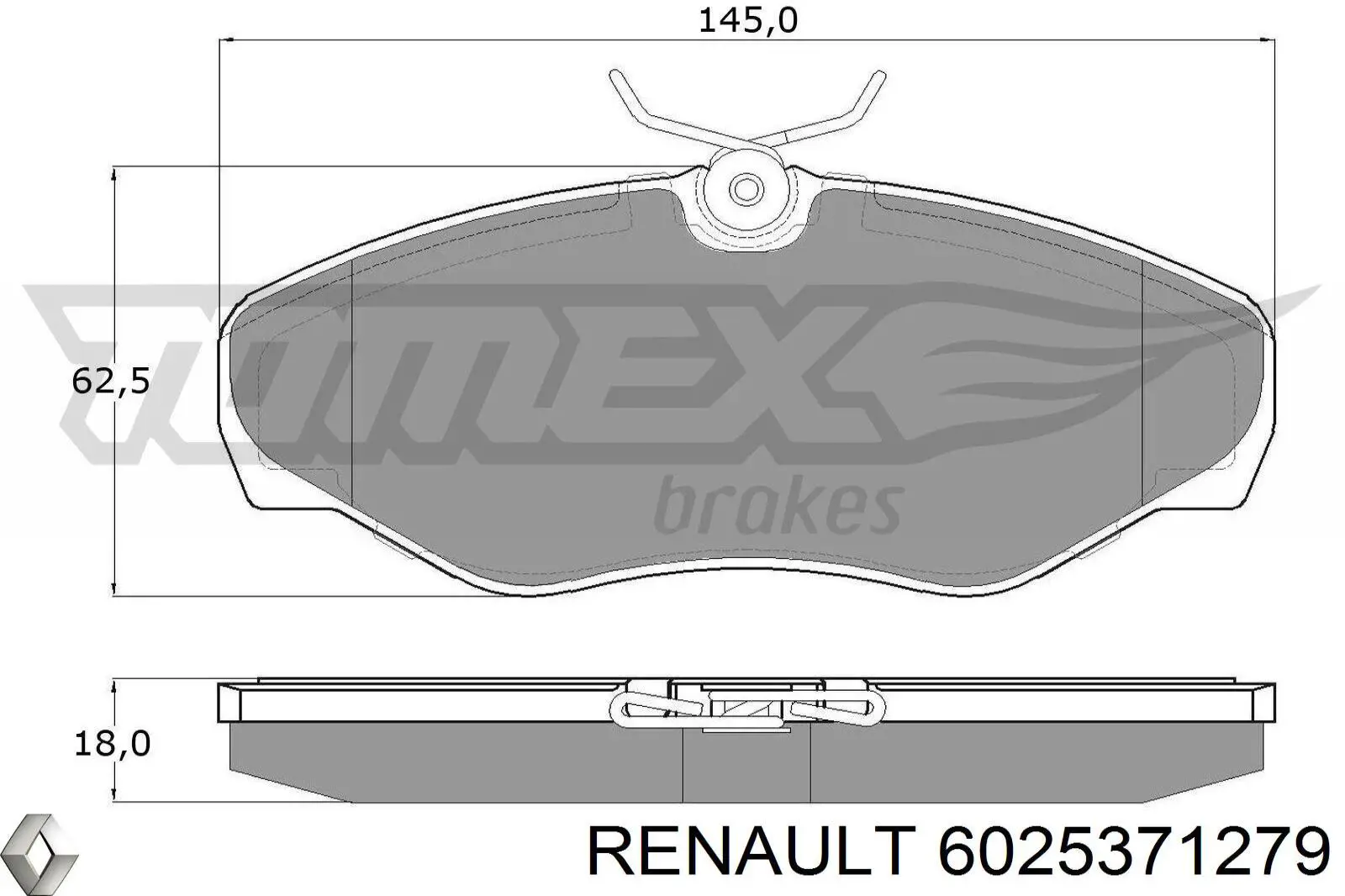 6025371279 Renault (RVI) передние тормозные колодки
