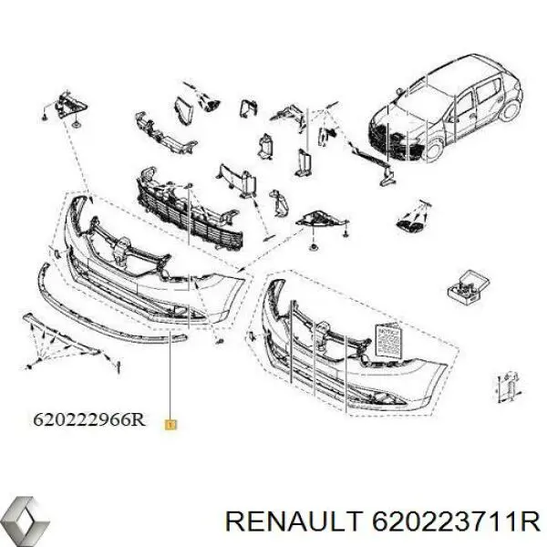 620223711R Renault (RVI) pára-choque dianteiro