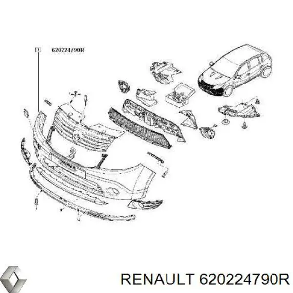 Купить 620224790R Renault (RVI) Буфер (бампер) передний