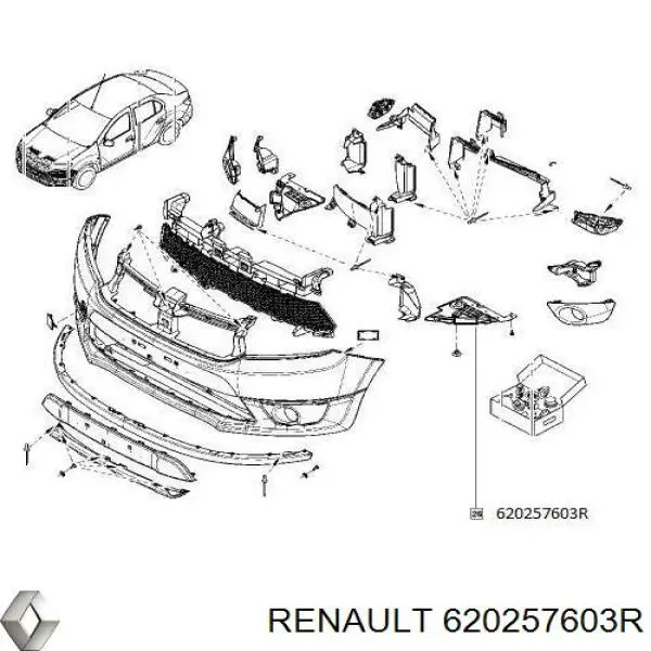 Защита бампера переднего левая Renault (RVI) 620257603R цена, от 6.48 USD