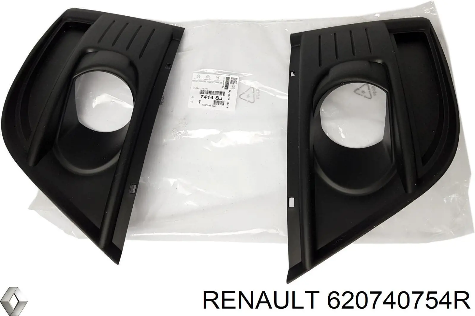 Купить 620740754R Renault (RVI) Заглушка (решетка) противотуманных фар бампера переднего правая