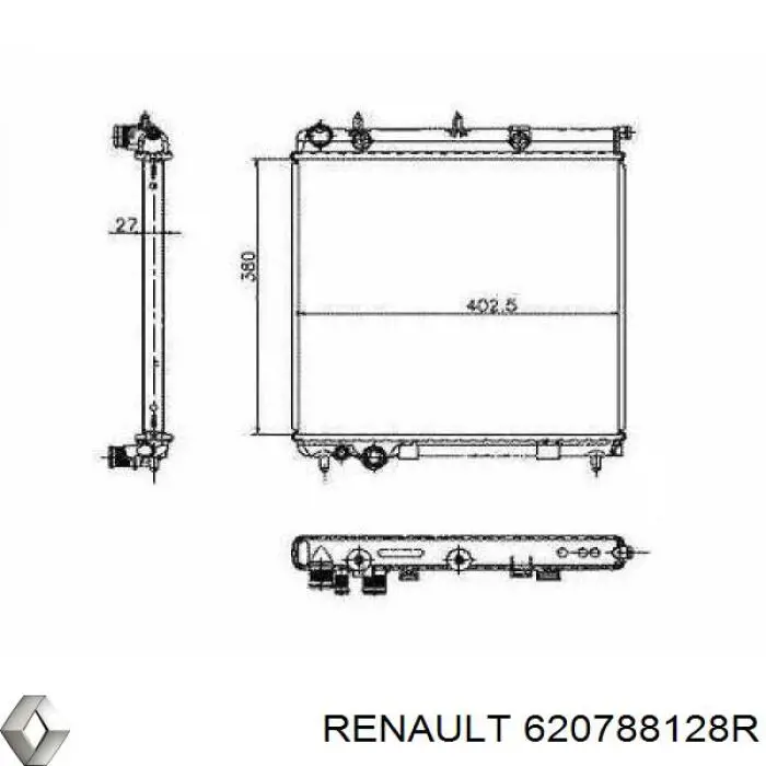 Молдинг решетки радиатора нижний Renault (RVI) 620788128R цена, от 32.67 USD
