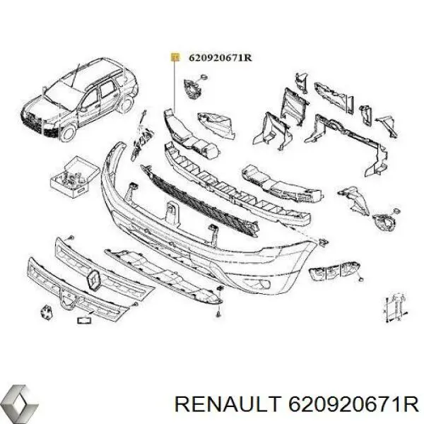 Абсорбер (наполнитель) бампера переднего на Renault DUSTER HS