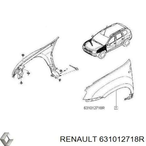Крыло переднее левое Renault (RVI) 631012718R цена, от 131.34 USD