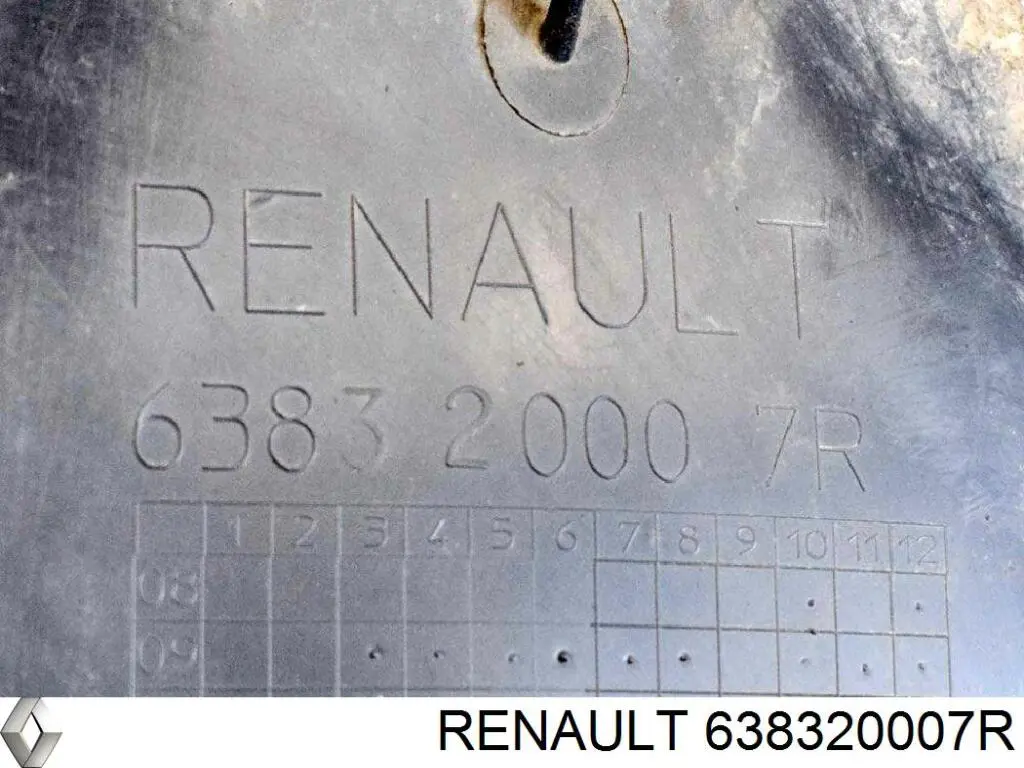 Подкрылок крыла переднего правый задний Renault (RVI) 638320007R цена, от 15.20 USD