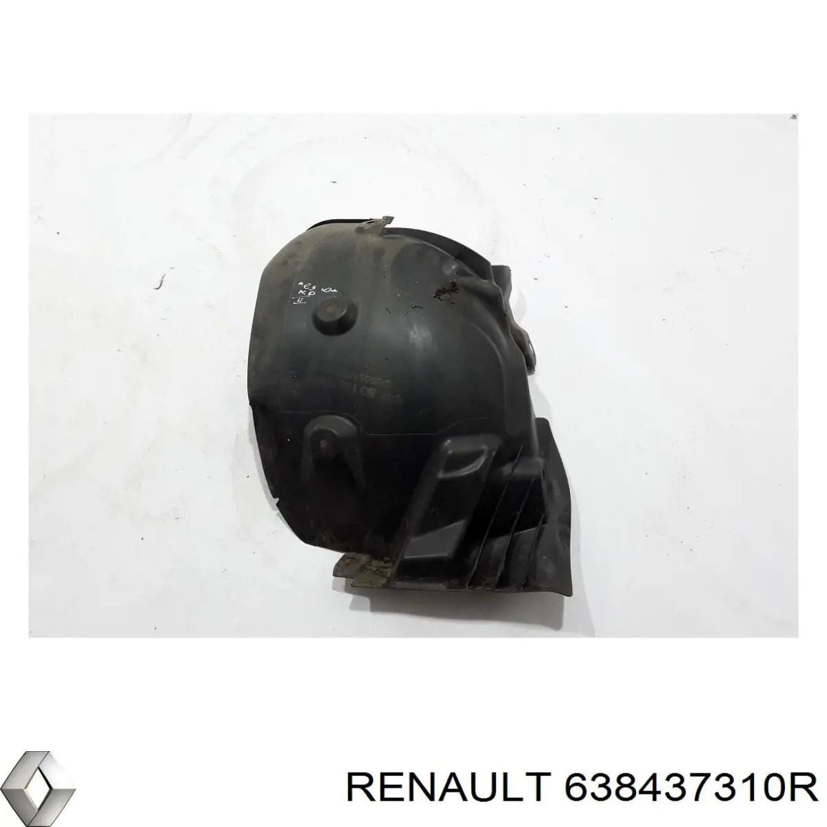 638437310R Renault (RVI) guarda-barras esquerdo traseiro do pára-lama dianteiro