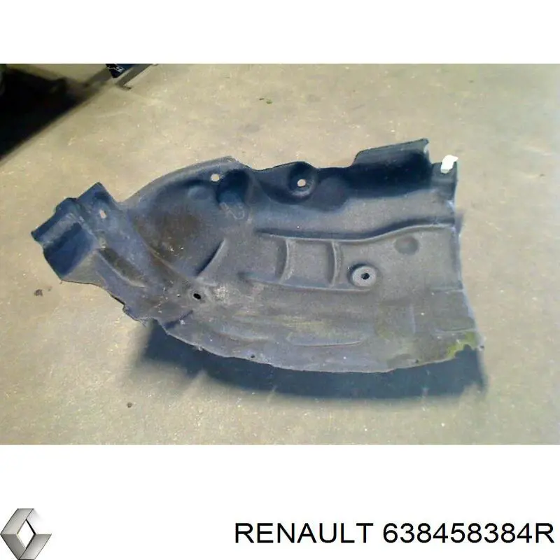 638458384R Renault (RVI) guarda-barras esquerdo dianteiro do pára-lama dianteiro