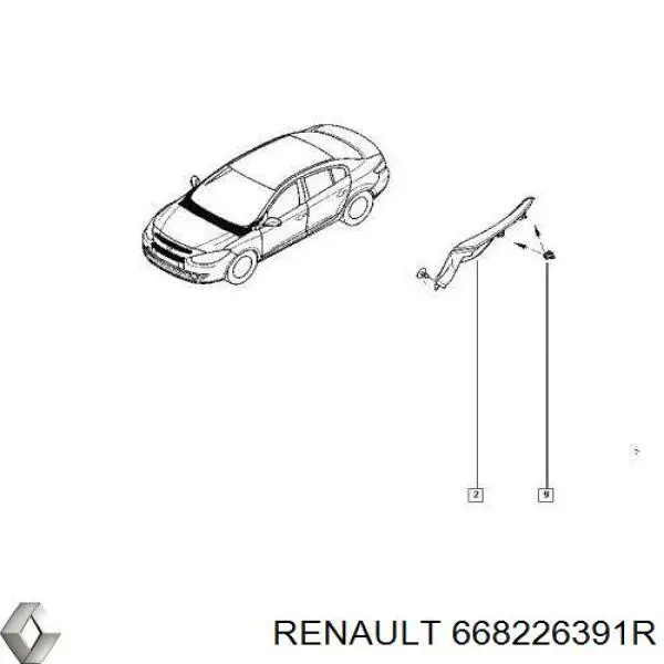 Заглушка жабо боковая Renault (RVI) 668226391R цена, от 6.33 USD