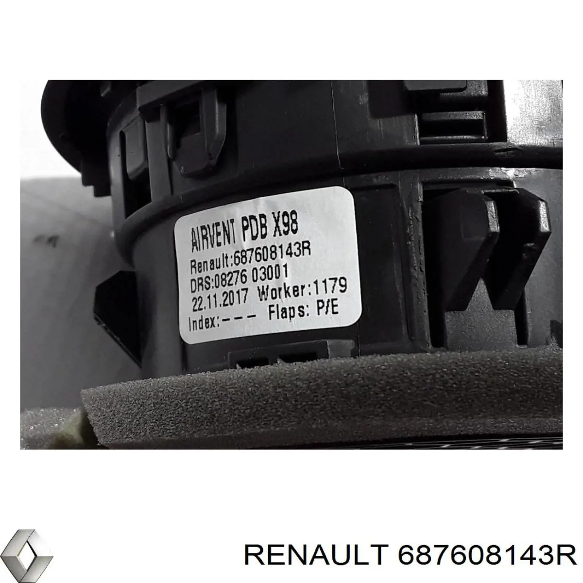 Решетка вентиляции салона на "торпедо" Renault (RVI) 687608143R цена, от 18.62 USD
