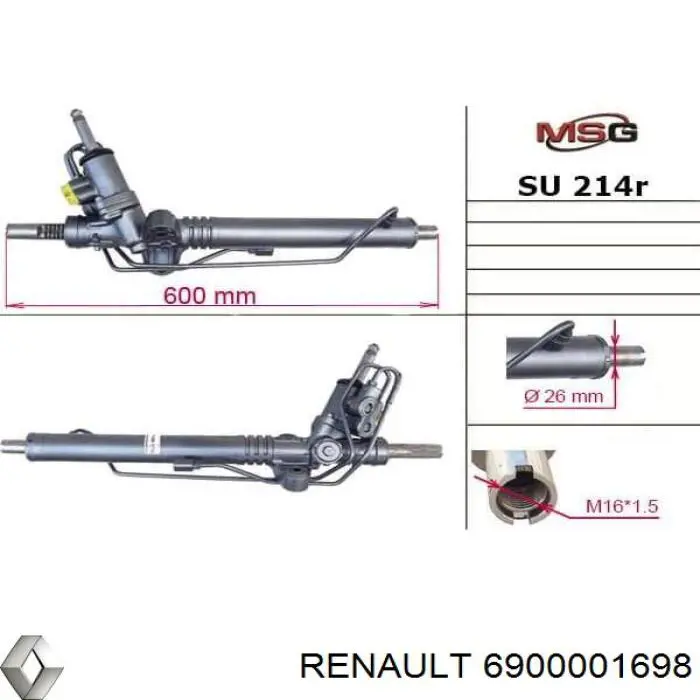 Реечный рулевой механизм Renault (RVI) 6900001698 цена, от 223.55 USD