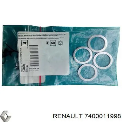 7400011998 Renault (RVI) Прокладка сливной пробки поддона двигателя