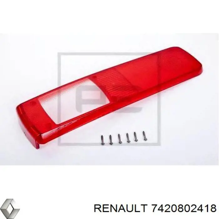 7420802418 Renault (RVI) vidro da luz traseira