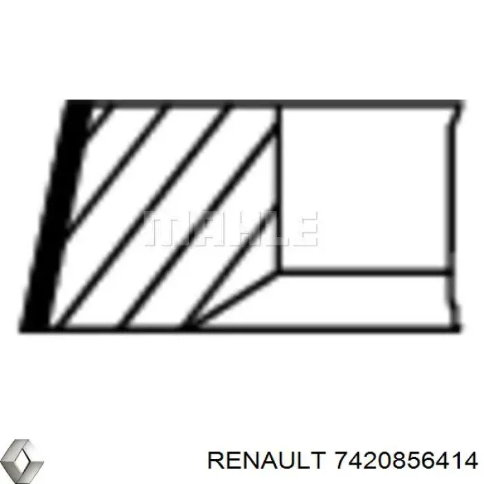 Комплект поршневых колец на 1 цилиндр, стандарт 7420856414 Renault (RVI)