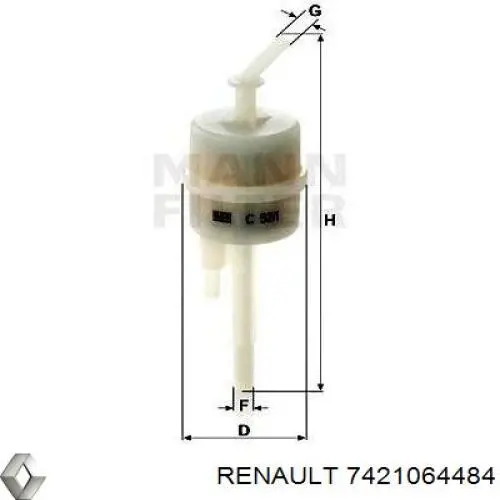 Топливный фильтр 7421064484 Renault (RVI)