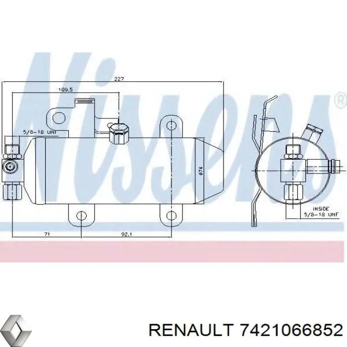 7421066852 Renault (RVI) Ресивер-осушитель кондиционера