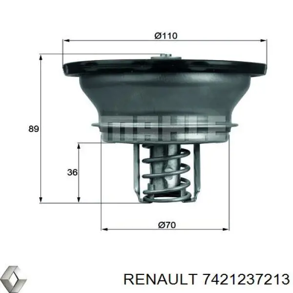 Термостат в корпусе Renault (RVI) 7421237213 цена, от 46.23 USD