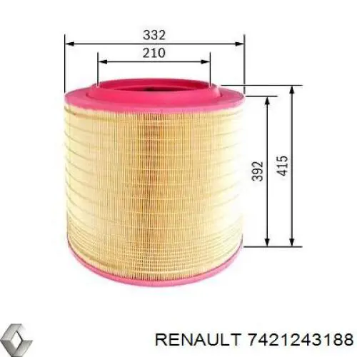 Купить 7421243188 Renault (RVI) Автомобильный фильтр воздуха