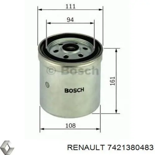 7421380483 Renault (RVI) топливный фильтр
