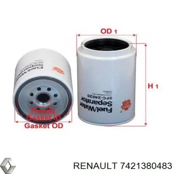 Купить 7421380483 Renault (RVI) Фильтр-отстойник топлива грубой очистки