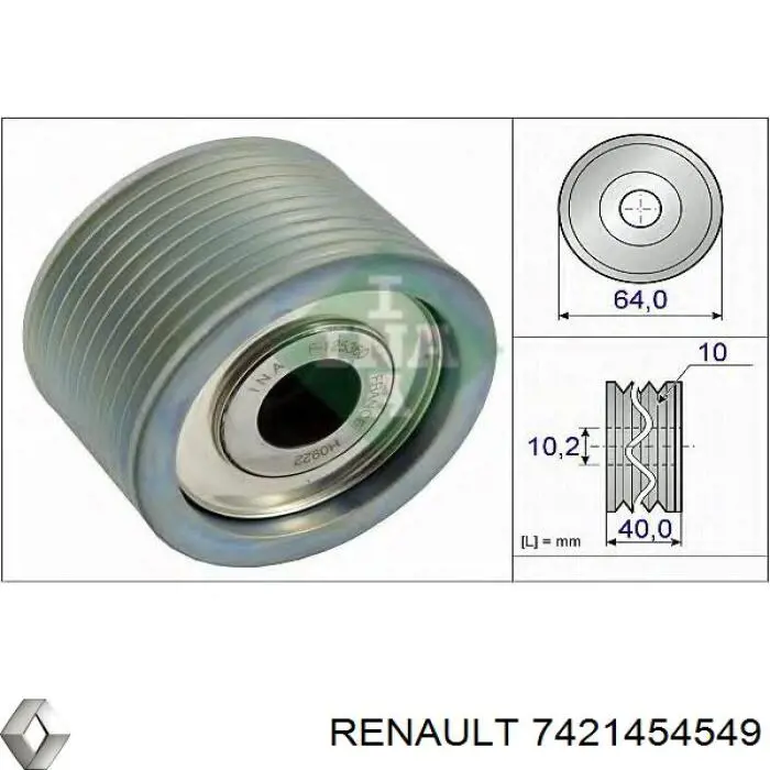 Паразитный ролик 7421454549 Renault (RVI)