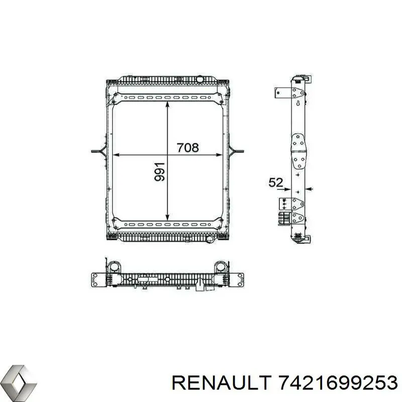 7421699253 Renault (RVI) Радиатор основной
