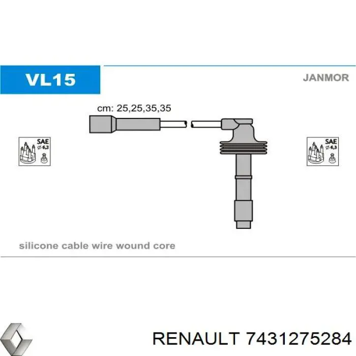 Высоковольтные провода 7431275284 Renault (RVI)