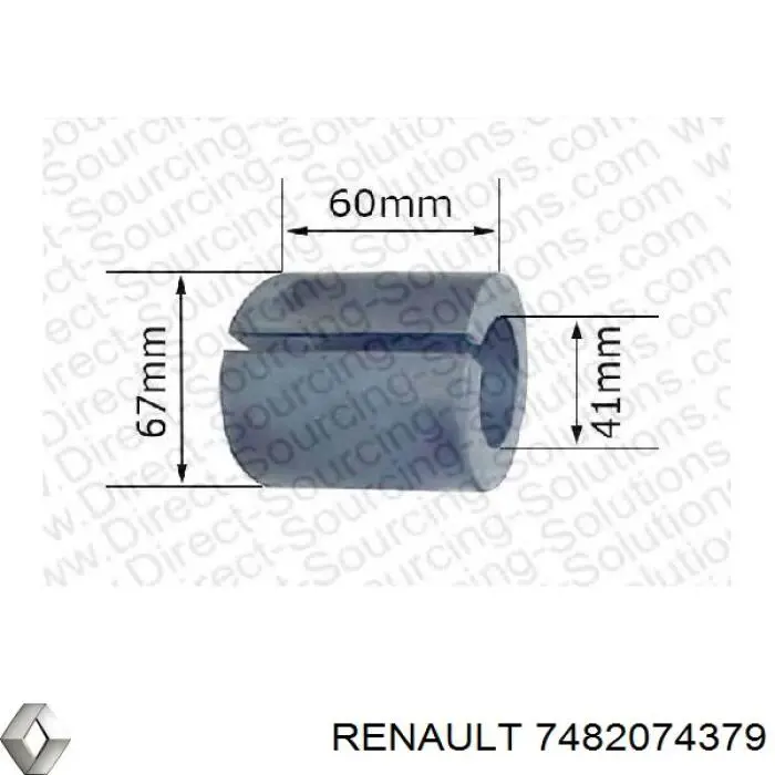 Втулка переднего стабилизатора Renault (RVI) 7482074379 цена, от 2.76 USD