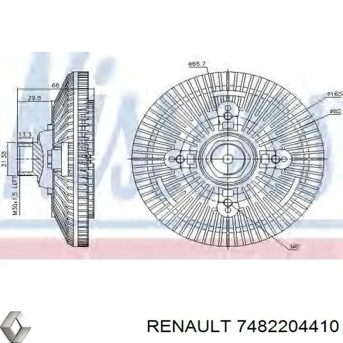 Вискозная муфта Renault (RVI) 7482204410 цена, от 160.89 USD