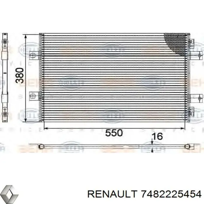 Радиатор кондиционера 7482225454 Renault (RVI)