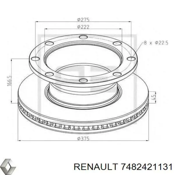 Купить 7482421131 Renault (RVI) Диск тормозной задний
