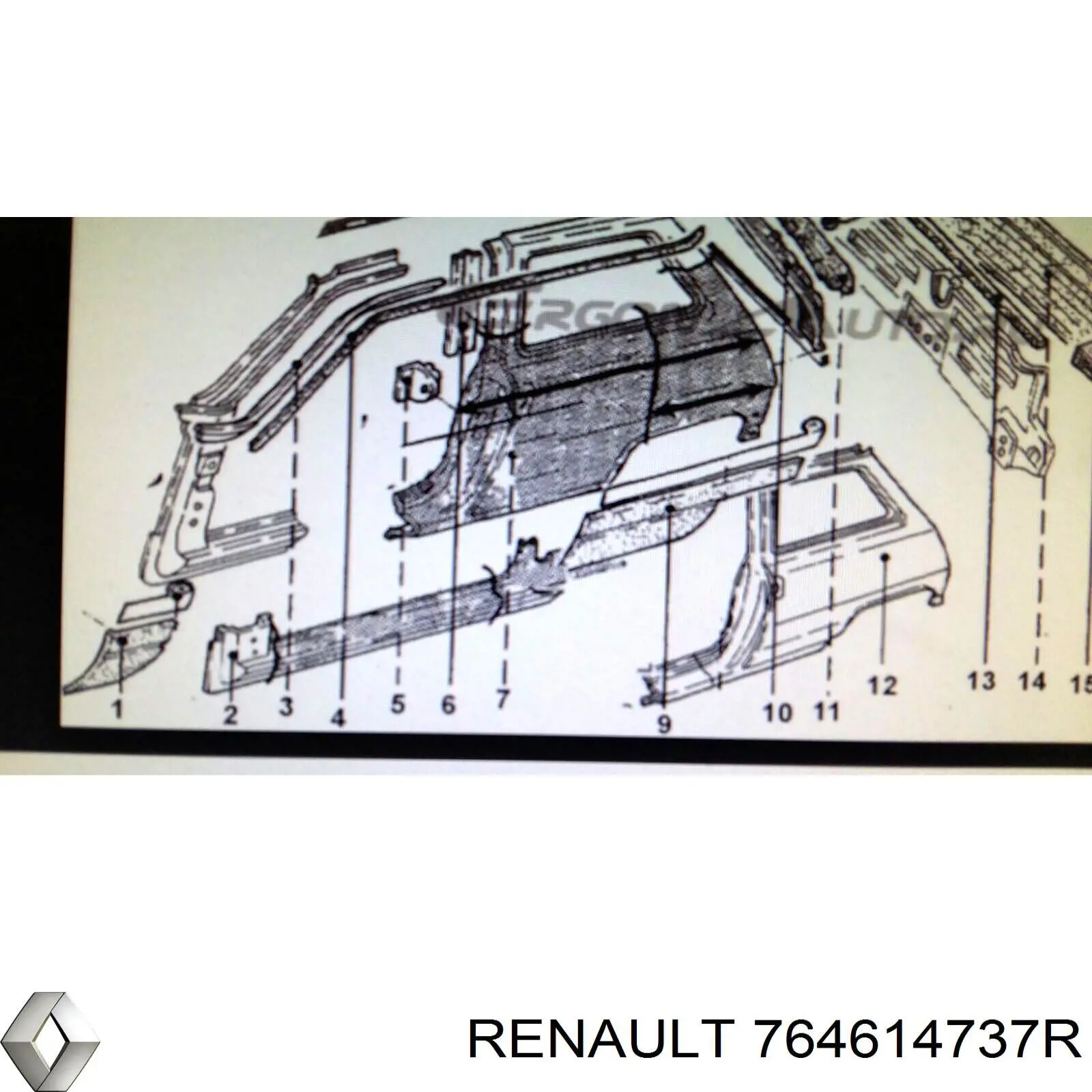 Купить 764614737R Renault (RVI) Порог внешний левый