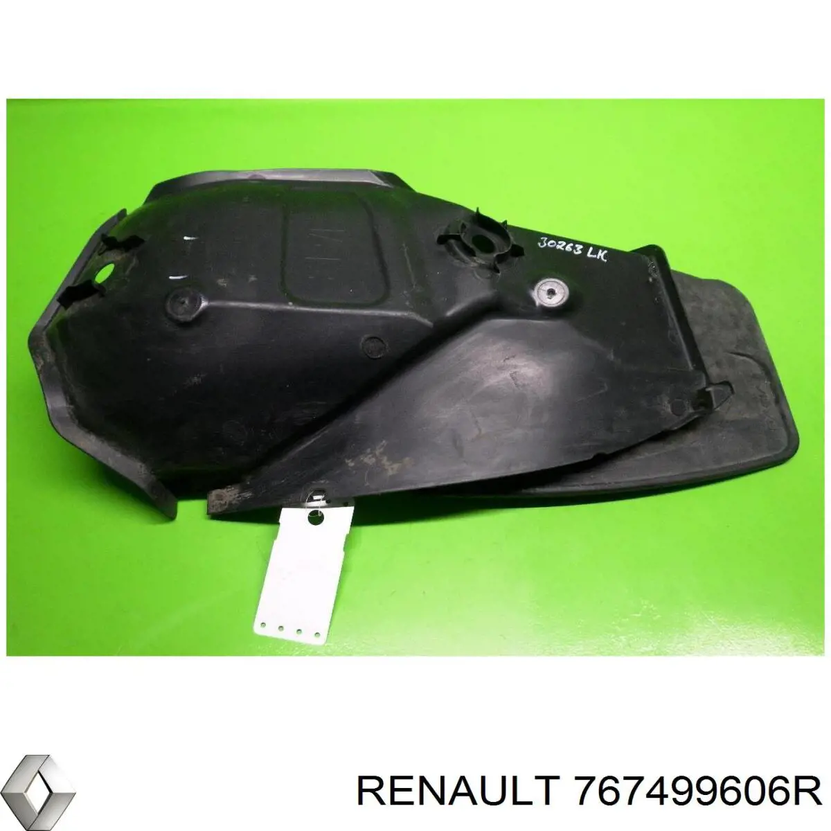 767499606R Renault (RVI) guarda-barras esquerdo traseiro do pára-lama traseiro