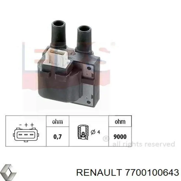 Катушка Renault (RVI) 7700100643