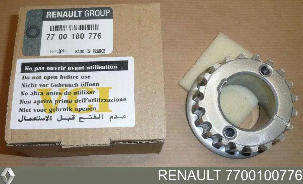 7700100776 Renault (RVI) Engrenagem de cadeia da roda dentada de acionamento de cambota de motor