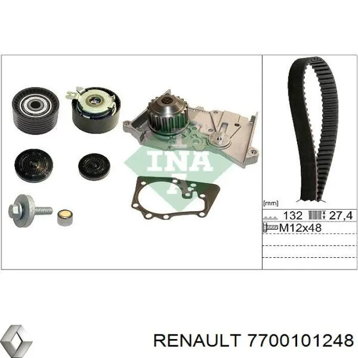 Зубчатый ремень Renault (RVI) 7700101248 цена, от 27.75 USD