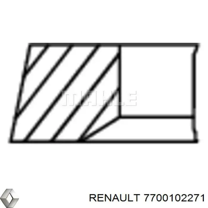 Кольца поршневые на 1 цилиндр, STD. RENAULT 7700102271 Кольца поршневые на 1 цилиндр, STD. RENAULT 7700102271