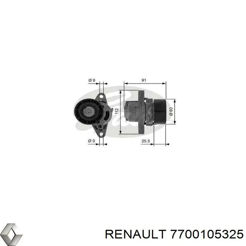 Купить 7700105325 Renault (RVI) Натяжитель приводного ремня
