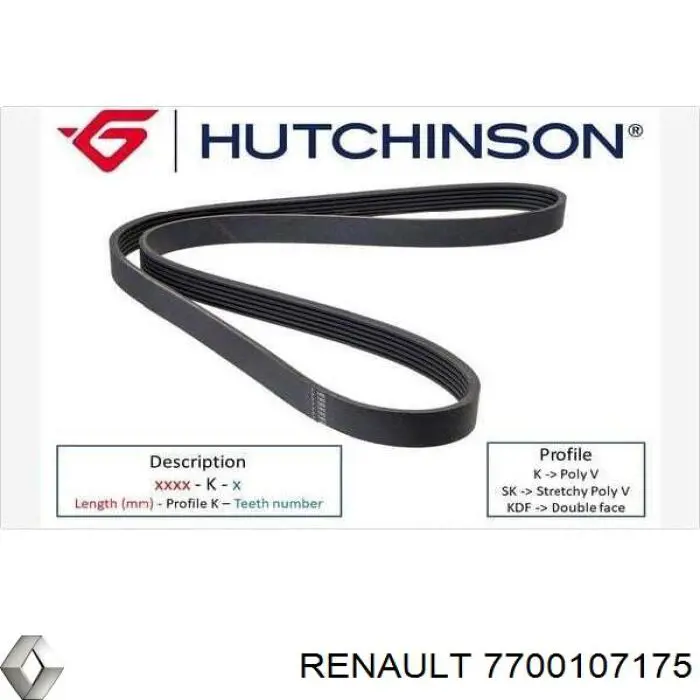 Купить 7700107175 Renault (RVI) Ремень генератора