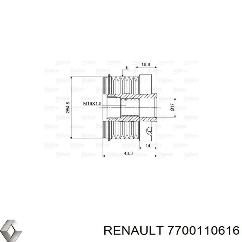 Муфта генератора Renault (RVI) 7700110616