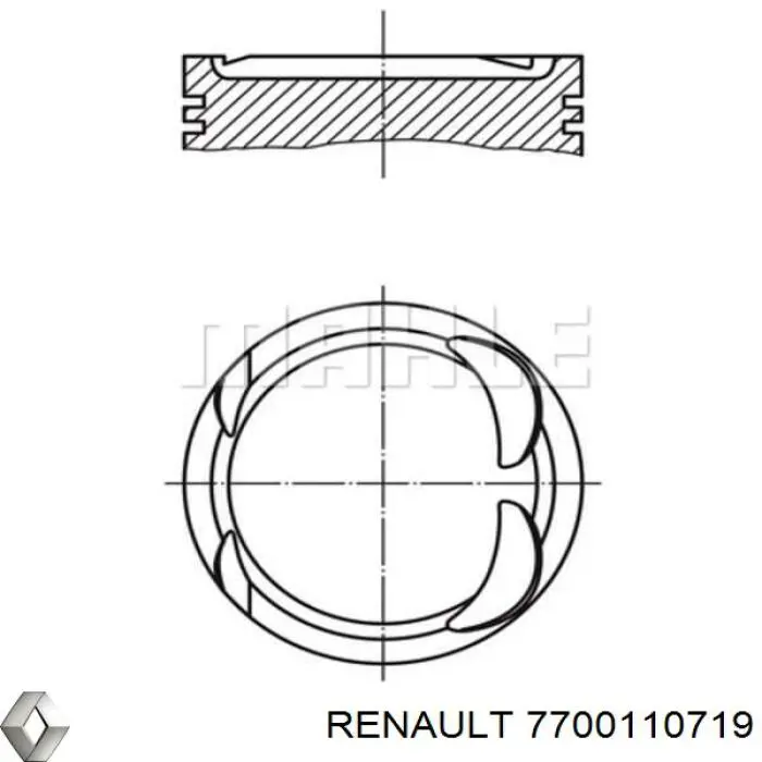 Pistão com passador sem anéis, STD para Renault Scenic (JA0)