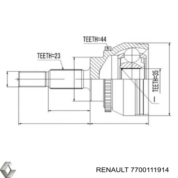 7700111914 Renault (RVI) Полуось передняя, правая