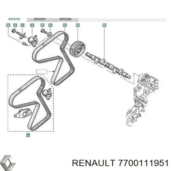 Купить 7700111951 Renault (RVI) Механизм регулировки фаз грм
