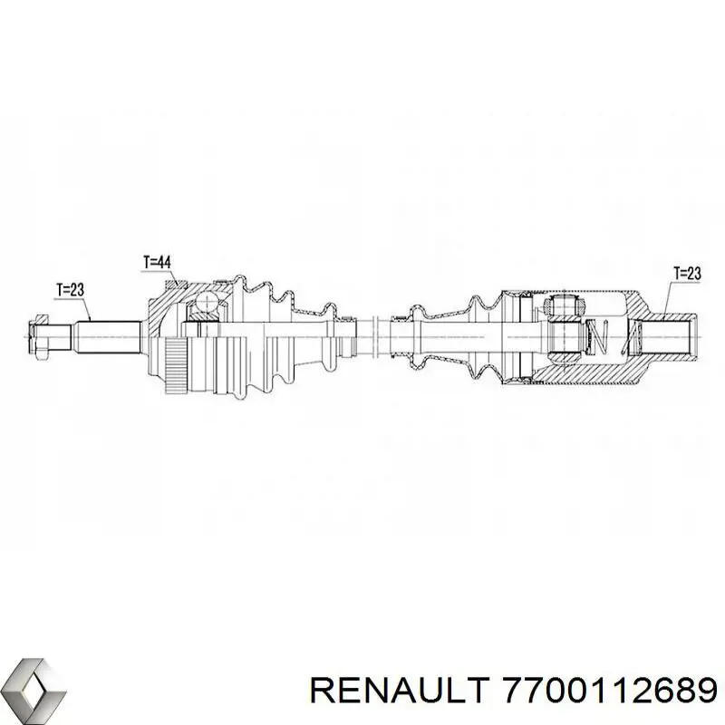 7700112689 Renault (RVI) Полуось передняя, правая