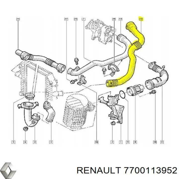 7700113952 RENAULT Tubo flexible de aspiración original y equivalente