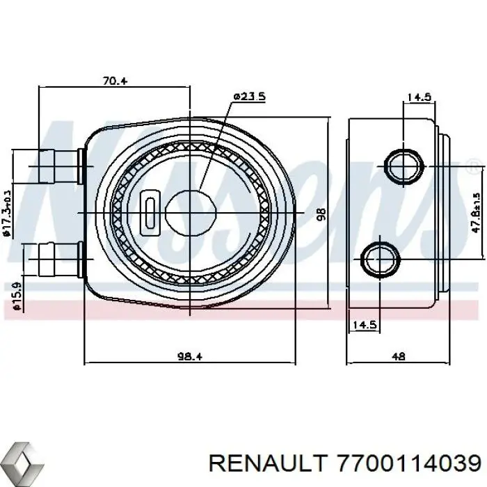 7700114039 Renault (RVI) радиатор масляный