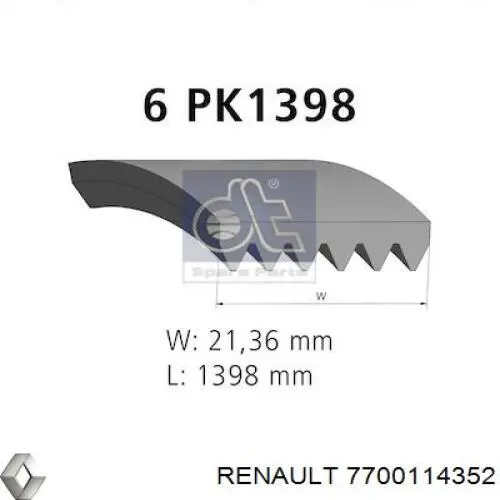 7700114352 Renault (RVI) Поликлиновый ремень