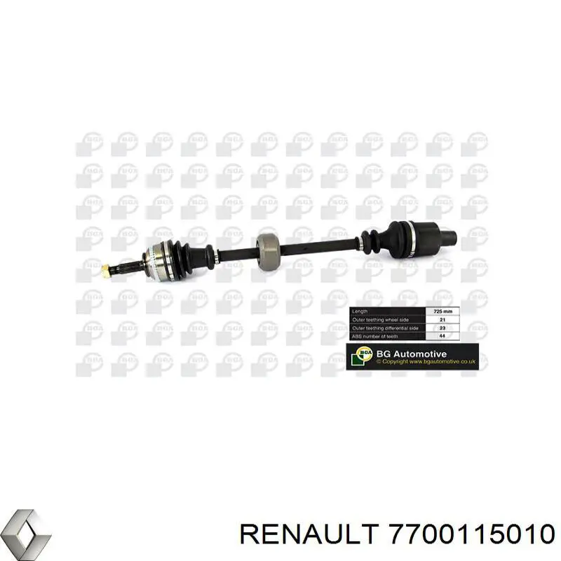 7700115010 Renault (RVI) Полуось передняя, правая