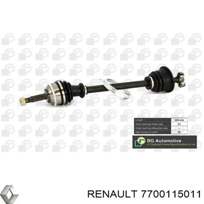 Левая полуось 7700115011 Renault (RVI)